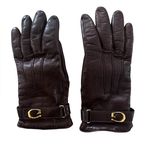 Gucci Brown Leather Gloves - Picture 2 of 6